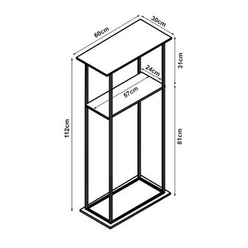 [en.casa] Brandhout rek Turku houtopslag 112x60x30 cm zwart, Verzenden