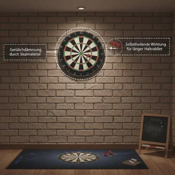 Professioneel Sisal Dartbord met 6 Darts - Toernooi Kwalitei, Verzenden, Nieuw