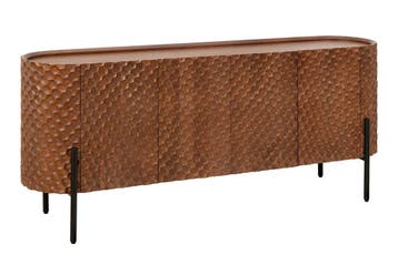 Dressoir ADLON 180 cm 3D mangohout bruin met zwarte metalen, Ophalen of Verzenden, Nieuw