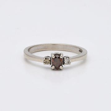 Ring - 14 karaat Witgoud Diamant (Natuurlijk), Sieraden, Tassen en Uiterlijk, Ringen, Nieuw