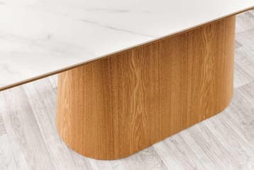 Design Eettafel UNIEK 200cm Wit Eiken Keramiek Marmeren, Ophalen of Verzenden, Nieuw