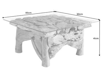 Maritieme salontafel RIVERSIDE 80cm Natuurlijk Teak Massief, Huis en Inrichting, Tafels | Salontafels, Ophalen of Verzenden, Nieuw
