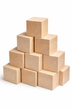 Set van 9 netjes geschaafde vierkant blokken lindehout (5x5, Ophalen of Verzenden, Nieuw