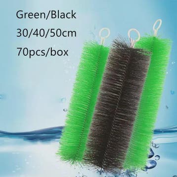 70x Aquarium Filter Borstels (30/40/50cm) - Groen/Zwart - Ge, Verzenden, Nieuw