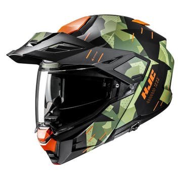 HJC i80 Roki Zwart Groen Oranje Adventure Motorhelm, Motoren, Nieuw met kaartje, HJC, Heren, Offroadhelm
