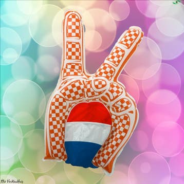 Oranje Opblaashand 48 cm, Verzenden, Nieuw