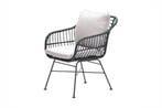 GI Margriet wicker dining tuinstoel - Zwart, Tuin en Terras, Tuinstoelen, Verzenden, Nieuw, Overige materialen