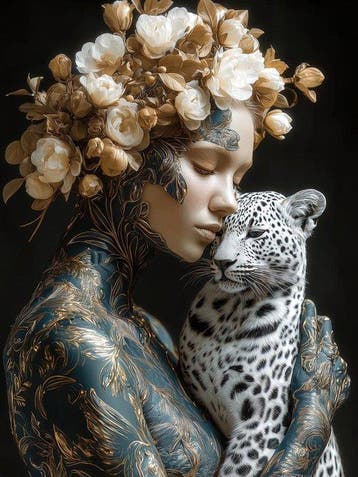 Yamila - Vínculo Sagrado: Mujer y Leopardo en Estética, Nieuw