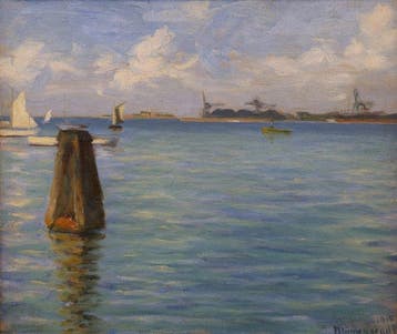 Aage Blumensaadt (1889-1939) - Hafenszene mit Segelbooten