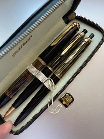 Pelikan - 400+450+455 (tortoise) + original case - Pennenset, Nieuw