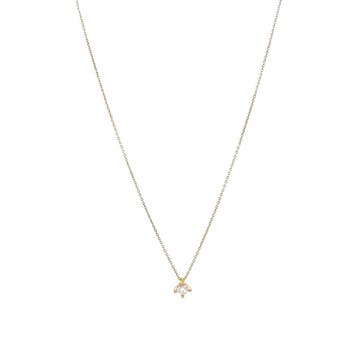 Geelgouden solitair collier met diamant 14 krt, Verzenden, Zo goed als nieuw, Goud, Met hanger