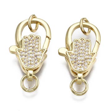 1 x DQ metalen karabijnsluiting Hamsa hand van Fatima 23..., Ophalen of Verzenden, Nieuw, Kraal