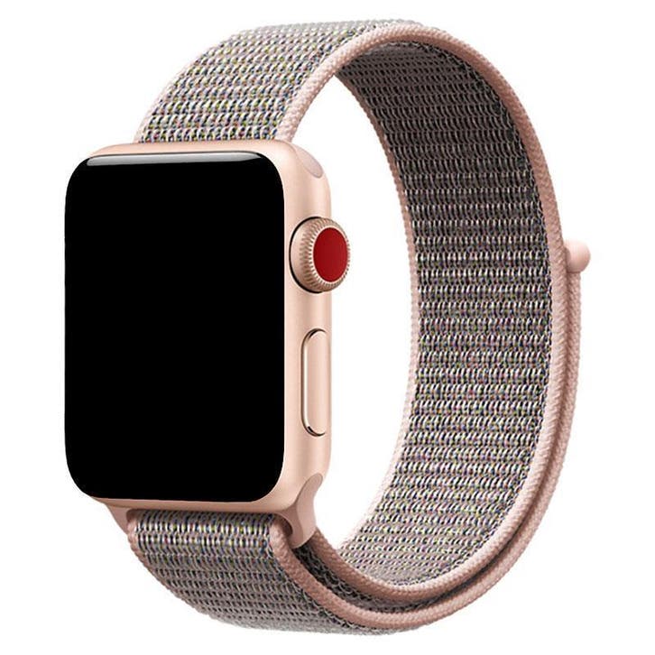 Apple Watch bandje Flyne - geweven - nylon - pink sand, Telecommunicatie, Wearable-accessoires, Bandje, Nieuw, Verzenden