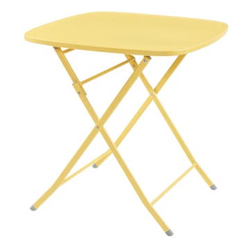 Klaptafel Sande tuintafel metaal vierkant 71x70x70 cm geel [, Tuin en Terras, Verzenden, Nieuw