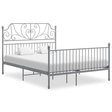 vidaXL Bedframe zonder matras metaal grijs 140x200 cm, Verzenden, 140 cm, 200 cm, Metaal