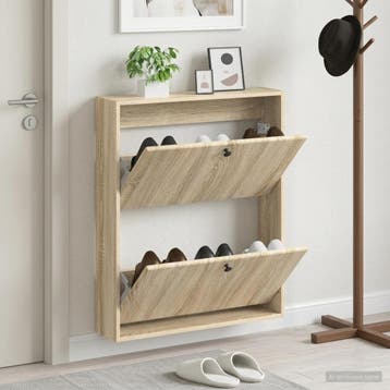 vidaXL Wandgemonteerde Schoenkast BREDA 71 x 17 x 86 cm, Verzenden, Nieuw
