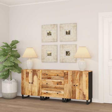 vidaXL Dressoirs 3 st ruw mangohout, Verzenden, Nieuw, Overige houtsoorten, Minder dan 50 cm