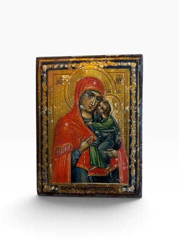 Icoon - Moeder Gods van Tolga - Hout
