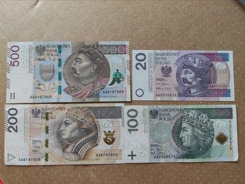 Polen. - 20, 100, 200, 500 Zotych - 2012/2016