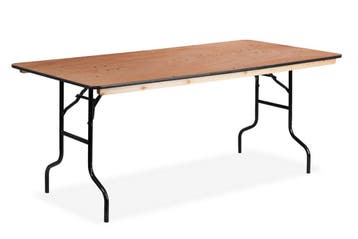 Rechthoekige klaptafel | 220x76cm | Houten blad, Huis en Inrichting, Tafels | Bijzettafels, Ophalen of Verzenden, Nieuw, Kunststof