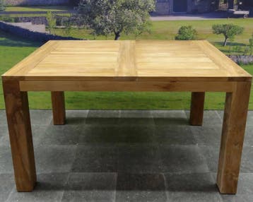 Krista dining tuintafel 140x90xH77,5 cm teak, Tuin en Terras, Tuintafels, Ophalen of Verzenden, Nieuw, Teakhout