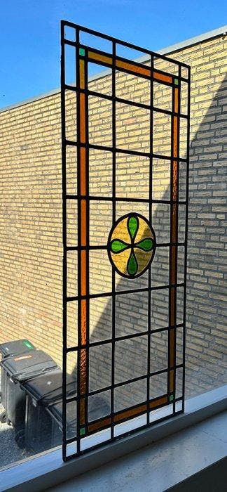 Jugendstil Glas-in-loodraam - Amsterdamse provenance -