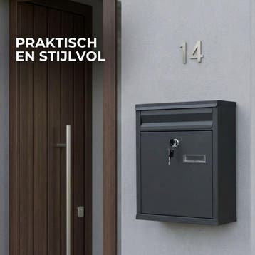 ParcelXL Brievenbus - Compacte Wandbrievenbus - Zwart, Tuin en Terras, Brievenbussen, Verzenden, Nieuw, Rvs