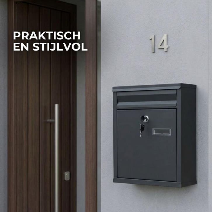 ParcelXL Brievenbus - Compacte Wandbrievenbus - Zwart, Tuin en Terras, Brievenbussen, Nieuw, Rvs, Verzenden