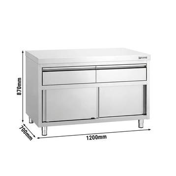 GGM Gastro | RVS Werkkast PREMIUM - 1200 x 700 mm - met 2 |, Zakelijke goederen, Verzenden, Nieuw in verpakking, Meubilair