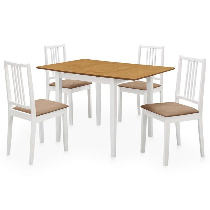 vidaXL 5-delige Eethoek MDF wit, Huis en Inrichting, Complete eetkamers, Nieuw, Verzenden