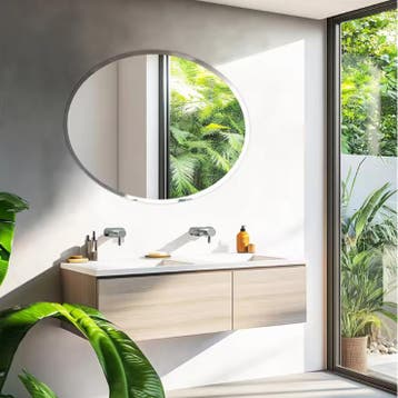 Ovale Wandspiegel zonder Frame met Facetrand, Verzenden, Nieuw