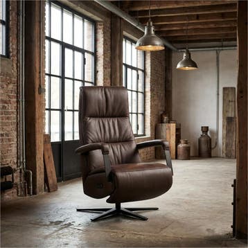 Leren relaxfauteuil met hartbalans Core - Toledo Espresso, Huis en Inrichting, Fauteuils, Bohemian, Industrieel, Modern, Scandinavisch
