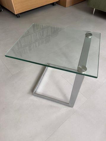 Gebra - Bijzettafel - Glas, Roestvrij staal, Chroom