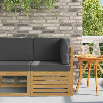 vidaXL Buiten Hoek Sofa Massief Acaciahout Wit, Verzenden, Nieuw
