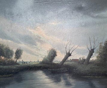 Willem Kroon - (1946 - 2001) - Aan de Vliet