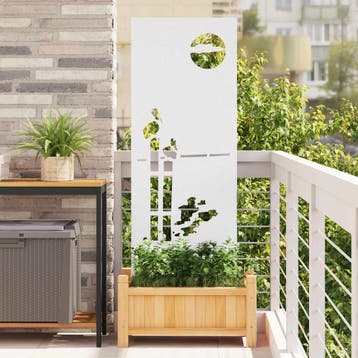 vidaXL Tuin Privacy Screen Fretwerk Wit 50 x 140 cm, Verzenden, Nieuw