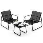 LIVSK 3-delige Metalen Conversatieset - Ergonomische Stoelen, Verzenden, Nieuw