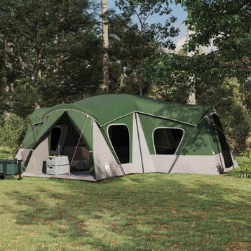 vidaXL Gezinstent 14-persoons Groen 185T Polyester met PU, Verzenden, Nieuw, Tot en met 2