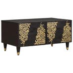 vidaXL Salontafel Zwart 80 x 50 x 40 cm Massief Mango Hout, Huis en Inrichting, Tafels | Salontafels, Verzenden, Nieuw, 50 tot 100 cm