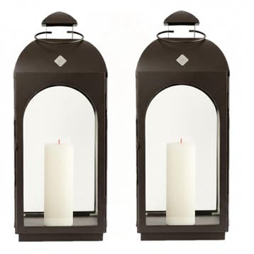 Set van 2 Capri Windlicht Antraciet Medium Decoratie, Verzenden, Nieuw