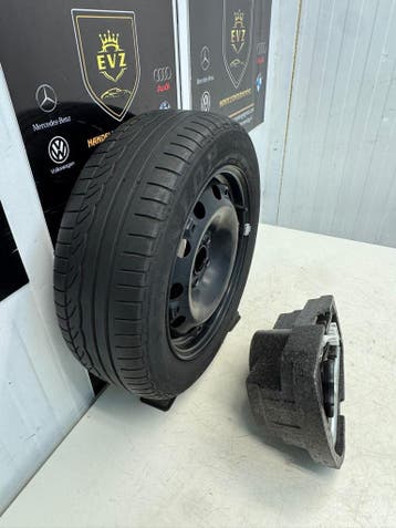 Reservewiel met Krikset VW Polo 6R 185/60R15 5x100, Gebruikt, 15 inch, Banden en Velgen, 185 mm