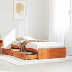 vidaXL Bedframe met lade met opslag Wasbruin Massief, Huis en Inrichting, Slaapkamer | Bedden, Verzenden, Nieuw, Hout