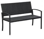 Set van 2 Robuuste Zwarte Stalen Tuinbanken Terras Balkon, Verzenden, Nieuw
