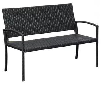Set van 2 Robuuste Zwarte Stalen Tuinbanken Terras Balkon, Verzenden, Nieuw
