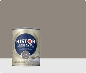 Histor Badkamer Muurverf Zijdeglans - Klei 6715 - 1 liter, Overige kleuren, Nieuw, Ophalen of Verzenden, Verf
