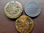 Rusland. Set of 3 coins: 2 & 5 Kopecks 1785/1858 (Zonder