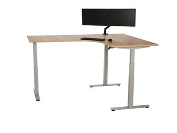 Hoekbureau rond YOUP grijs-eiken 160x120, Ophalen of Verzenden, Nieuw in verpakking
