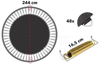 Springmat Trampoline Rond 244 cm, Ophalen of Verzenden, Nieuw