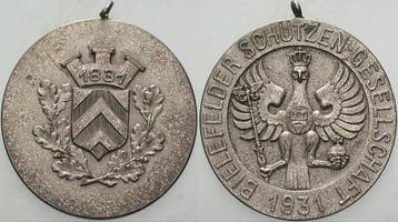 Brons medaille verzilvert 1931 Bielefelder medaille 100-j..., Verzenden