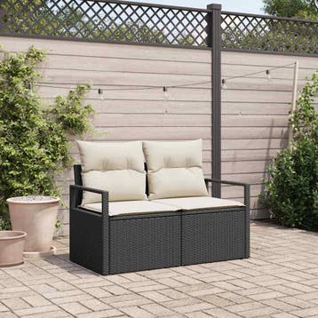 vidaXL Tuinbank met kussen 120 x 62 x 69 cm poly rattan, Tuin en Terras, Verzenden, Nieuw, Rotan
